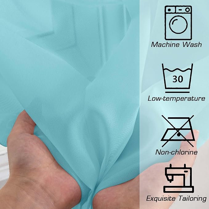 Simplebrand Aqua Sheer Curtains 72 Inches Long 2 Panels - Image 5