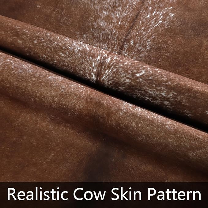 AROGAN Western Decor Faux Fur Cowhide Rug, Middle Size Premium Animal Skin Cow - Image 7