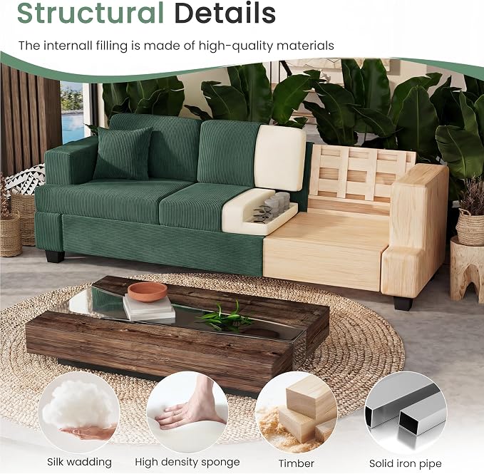 YOUDENOVA 2 Piece Set Comfy Sofa Couch, Loveseat Sofa * 2 - Image 4