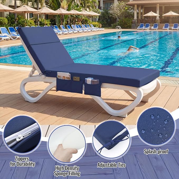 Patelai 2 Set Outdoor Chaise Lounge Cushions - Image 4