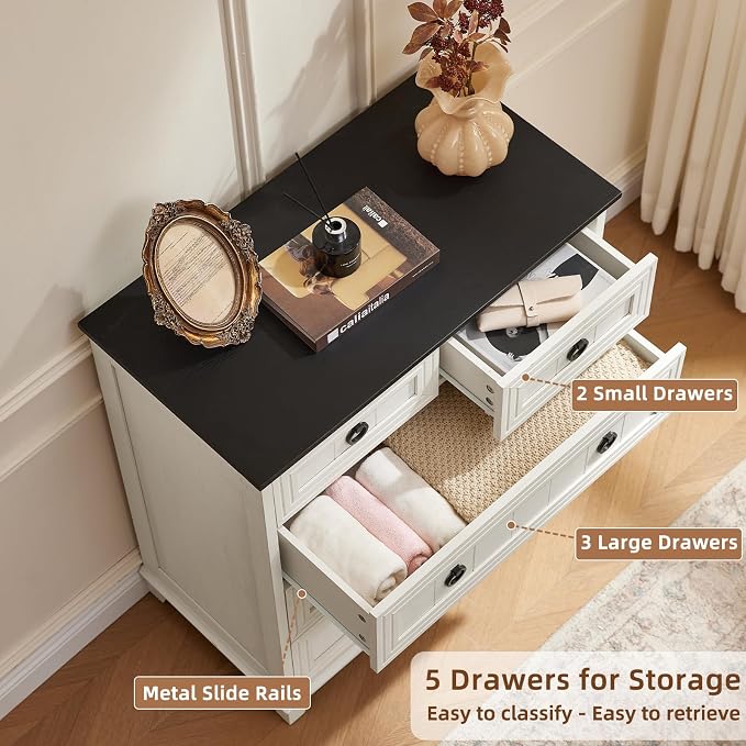 Joaxswe Farmhouse 5 Drawer Dresser - Image 6
