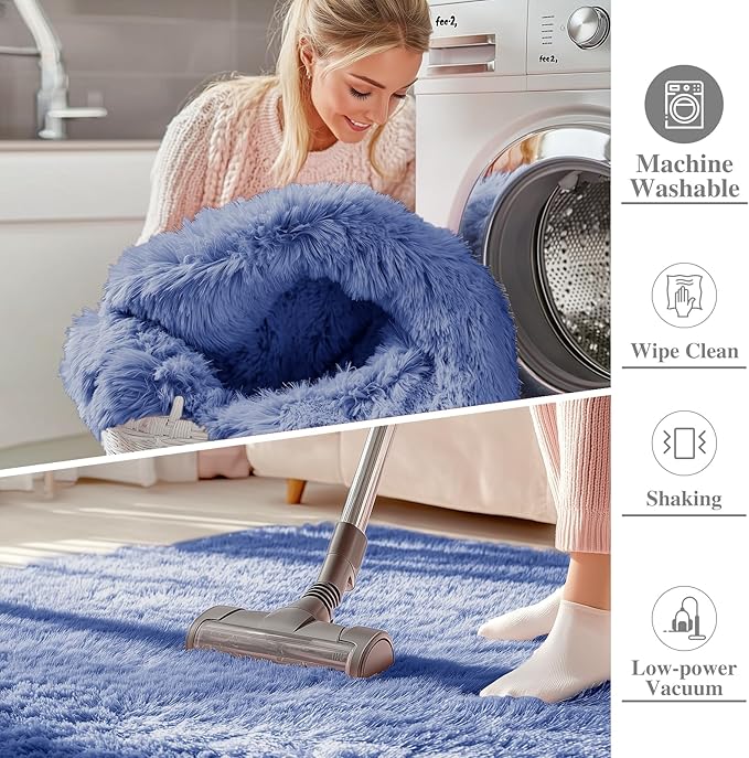 OLANLY Area Rugs for Living Room Bedroom, Machine Washable 4x5.9 ft Soft Fluffy - Image 2