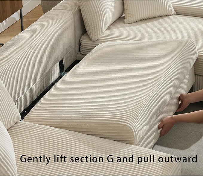 114" Sectional Couches with Pull Out Bed - Image 6