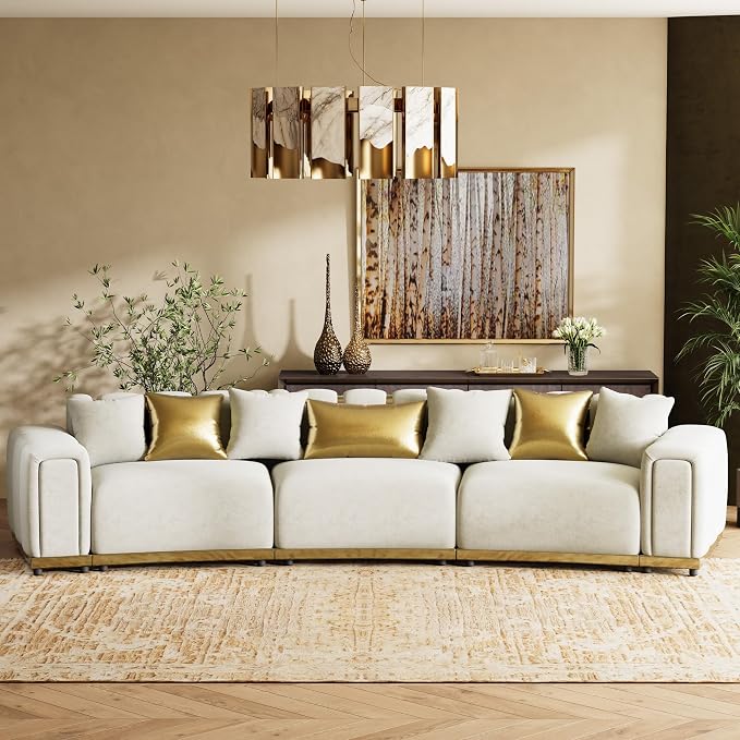 145" Oversized Velvet Chesterfield Sectional Couches - Image 4