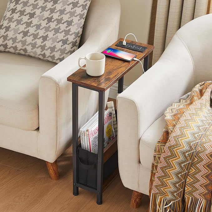 Slim Charging End Table with Storage - Image 2