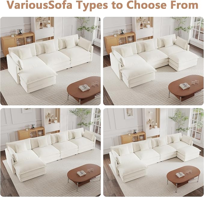 mikibama Modular Sectional Sofa, 111.5 Inch U Shaped Couch Set - Image 6