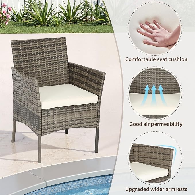 FDW Outdoor Patio Furniture Set Wicker Patio Set PE Rattan Furniture Bistro Set - Image 3