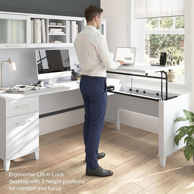 Bush Home 72-Inch L-Shaped Sit to Stand Desk - Image 4