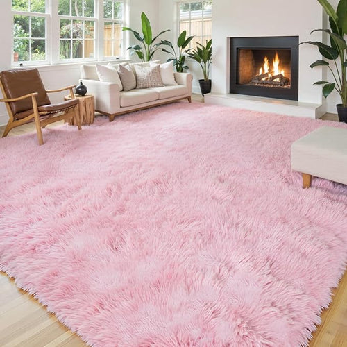 Area Rugs 10x14 Living Room, Shaggy Carpet Soft Plush Furry Bedside Rug Large by Junhejiamei