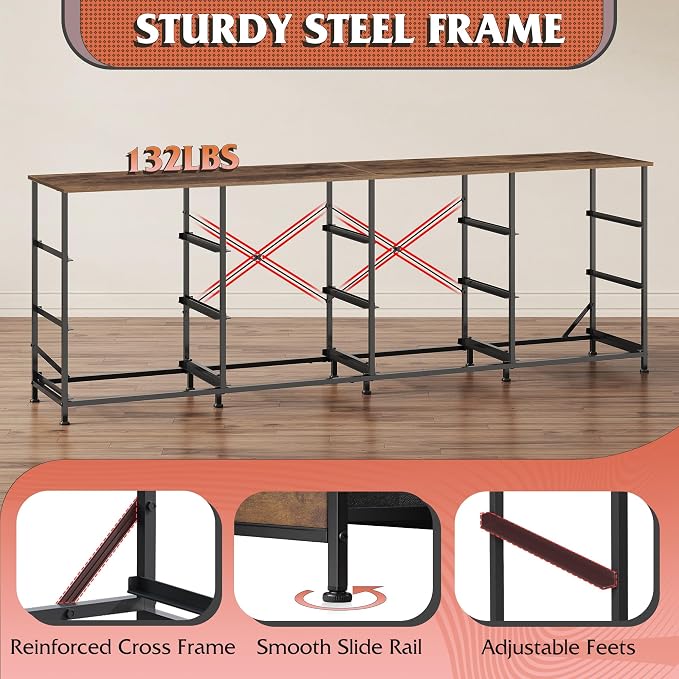 WLIVE 75.5'' Dresser for Bedroom, TV Stand for 85, 65 Inch TV, 12 Drawer Long - Image 6