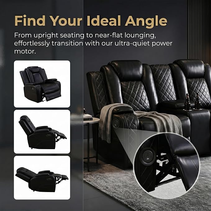2 Piece Power Recliner Sofa Set -2 Loveseats, Electric Reclining Living Room - Image 6