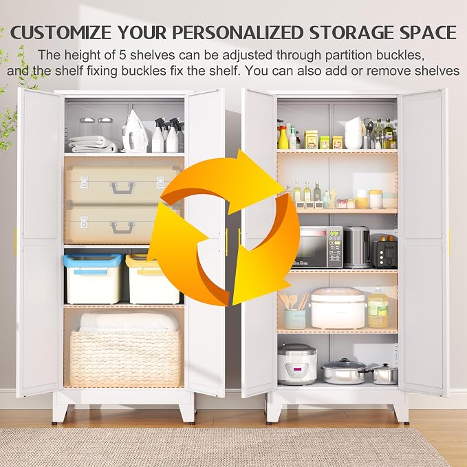 GAIOUS 75.2" Tall Metal Kitchen Pantry Storage Cabinets - Image 4