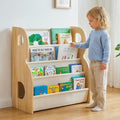 XiaZ Child Book Shelf Wooden Montessori Toddler Bookshelf Solid Pine B-Frame by XiaZPet