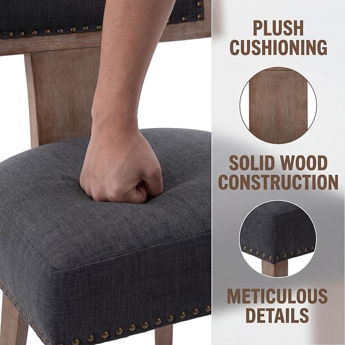 VESCASA Linen Upholstered Dining Chairs - Image 3