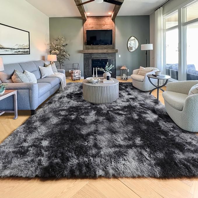 PAGISOFE Abstract Shaggy Area Rug 4' x 6' Plush Furry Rugs - Image 9