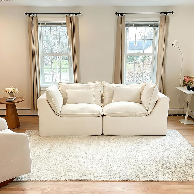 Boneless Loveseat Couch Sectional Cloud Couch Oversized Modular Sectional Sofa - Image 8