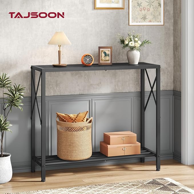 Tajsoon Small Entryway Table, 2-Tier Narrow Consle Table - Image 2