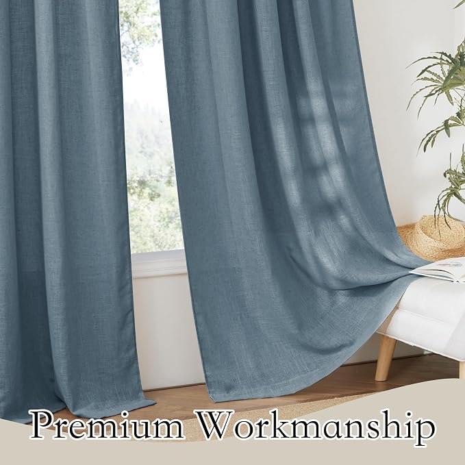 RYB HOME Linen Texture Curtains - Image 4