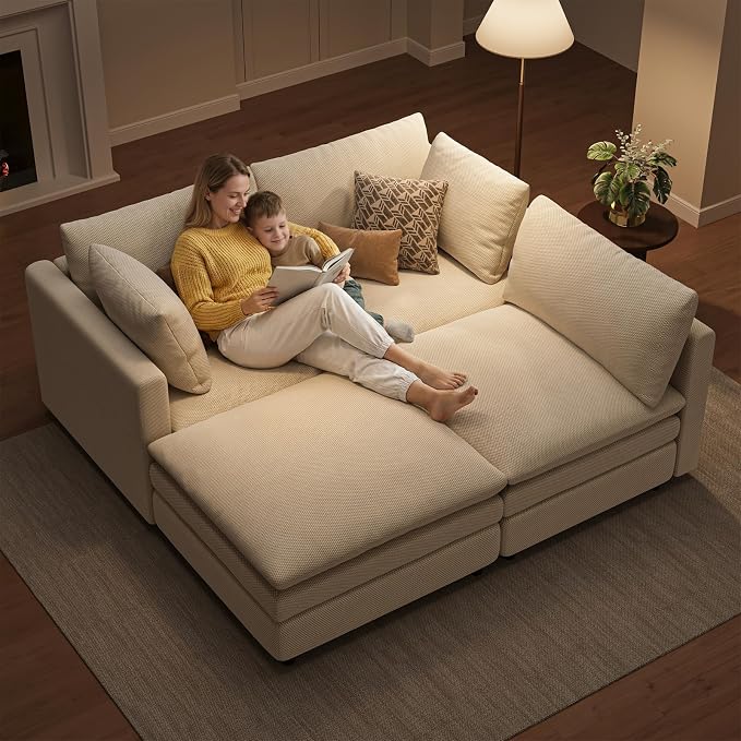 97" Cloud Couches for Living Room, 29.1" Deep Seat Modular Sectional Sofa - Image 5
