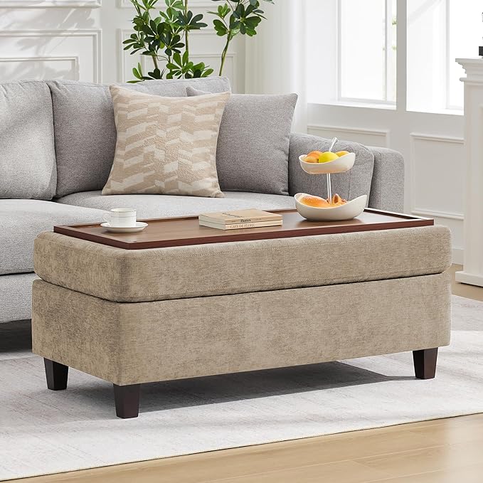 45 Inch Large Storage Ottoman Bench by WUTUTUEE