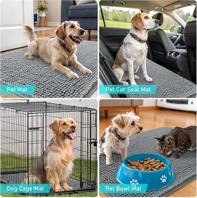 OLANLY Dog Door Mat for Muddy Paws 47x20, Absorbs Moisture and Dirt, Absorbent - Image 7