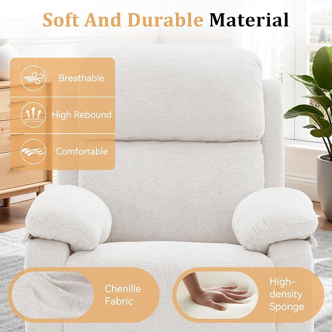 Korser Recliner Chair, 360 Swivel Rocker Chair - Image 7