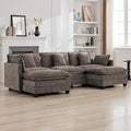 111'' Sectional Cloud Deep Seat Couch, Oversized Chenille U Shaped Sectional by WUTUTUEE