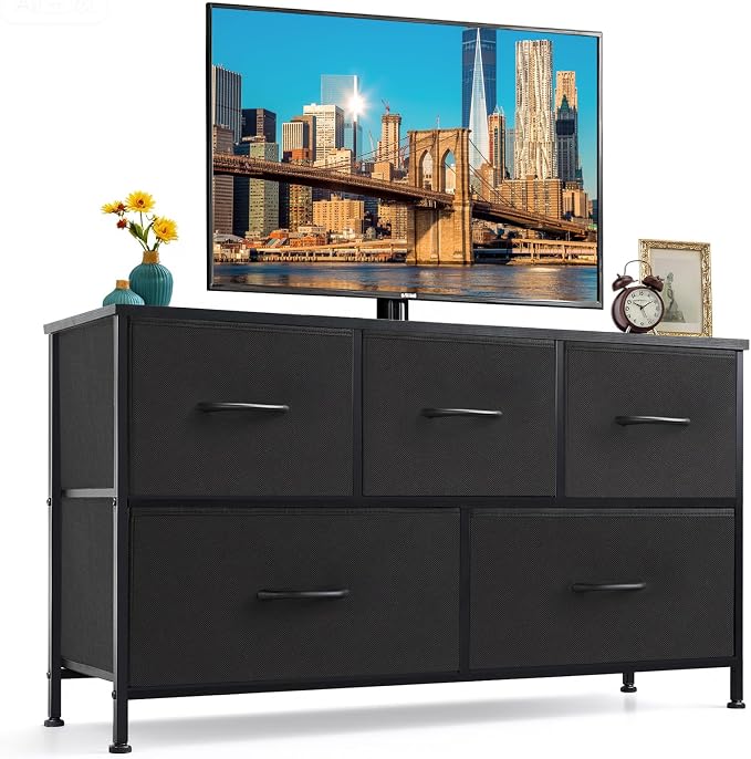 5-Drawer Dresser for Bedroom, Anti-Tip Wide Storage Organizer Fabric Chest of by SageNest