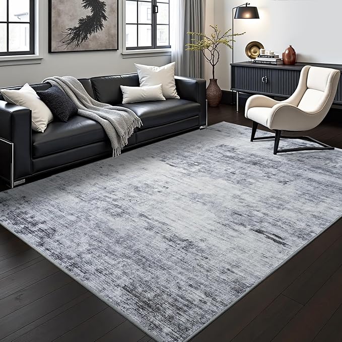 Toneed Abstract Area Rug 6x9 Modern Washable Rug Soft Non Slip Rug Low Pile by Toneed