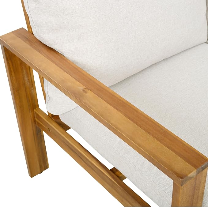 Christopher Knight Home Kayahs 4 Pieces Acacia Wood Furniture Set, Patio - Image 13