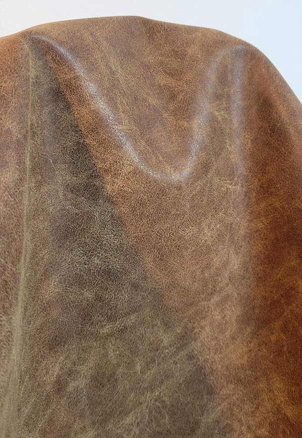 NAT Leathers™ | Acorn Brown Crazy Horse Soft Faux Leather Sheet PU | by The - Image 4
