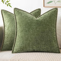MIULEE Pack of 2 Couch Throw Pillow Covers 18x18 Inch Sage Green Farmhouse by MIULEE