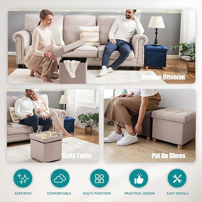 BRIAN & DANY Ottoman with Storage, Small Storage Ottoman - Image 6