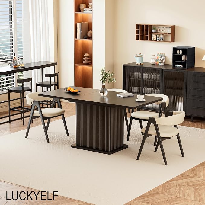 Extendable Black Kitchen Dining Table - Image 6