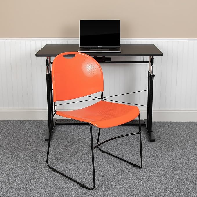 Flash Furniture HERCULES Series 5 Pack 880 lb. Capacity Orange Ultra-Compact - Image 2