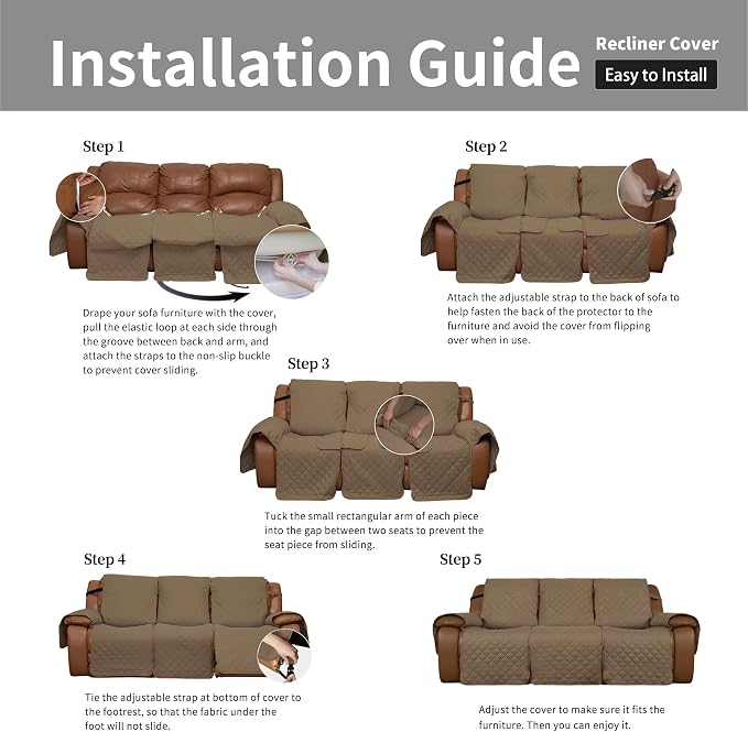 Easy-Going Oversized Recliner Sofa Cover, Reversible Couch Cover - Image 7