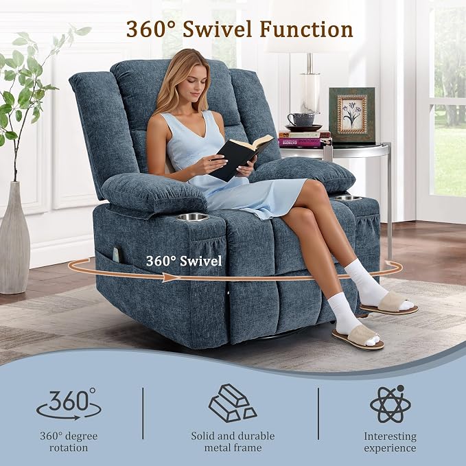 Korser 360° Swivel Rocker Recliner - Image 3