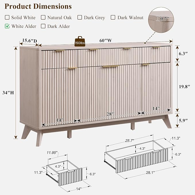 T4TREAM Large Buffet Sideboard Cabinet - Image 2