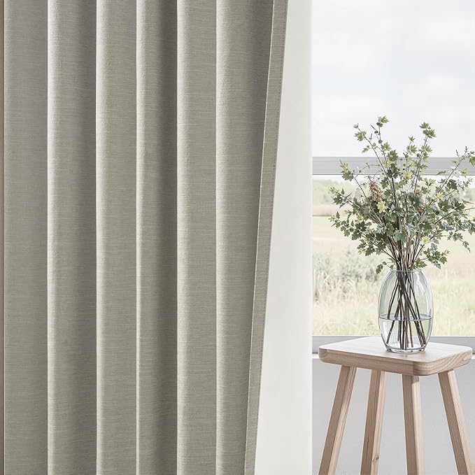 Topfinel 84 Inch Long Linen Blackout Curtains - Image 5