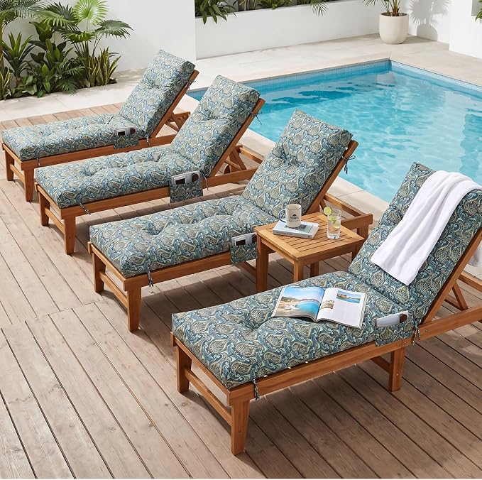 Kigley 2 Pcs Outdoor Chaise Lounge Cushions - Image 7