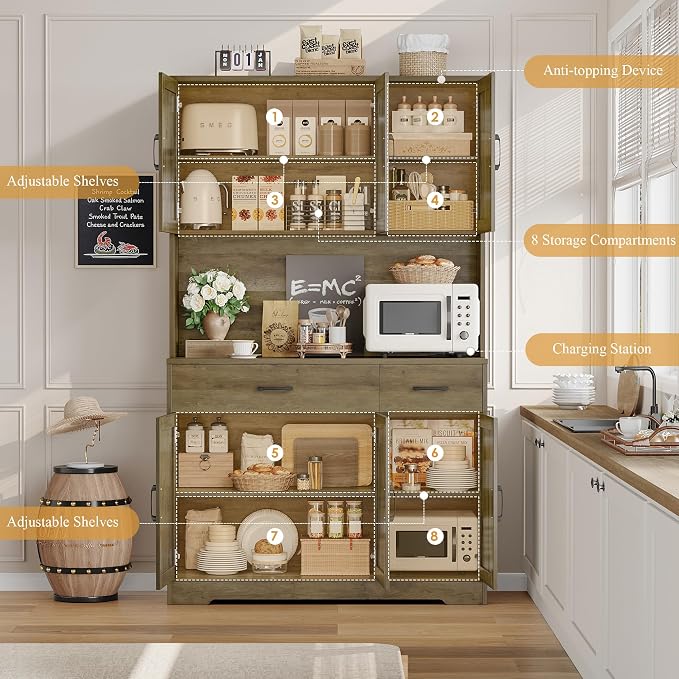 HOSTACK 71" Pantry Cabinet - Image 5