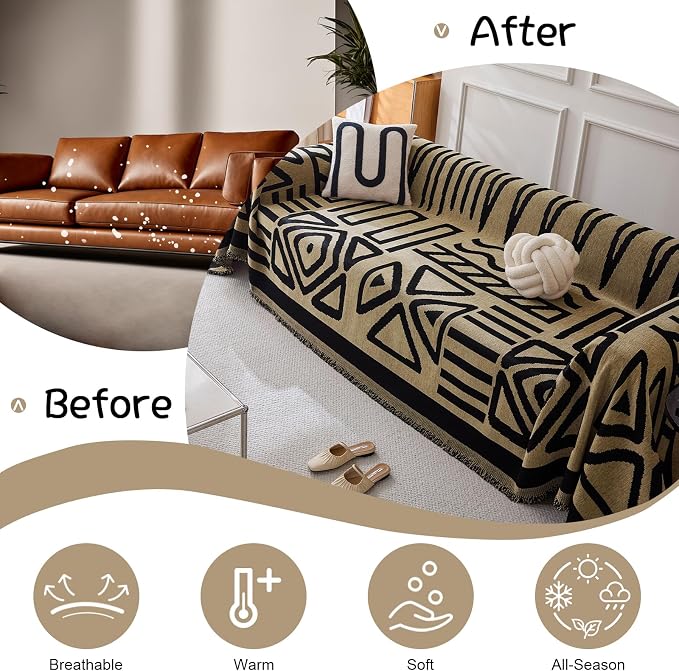 VClife Bohemian Couch Cover for Dog, Large Sofa Covers for Sectionals, Modern - Image 5