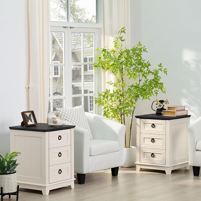 Joaxswe Farmhouse Night Stand Set of 2, Dresser - Image 6