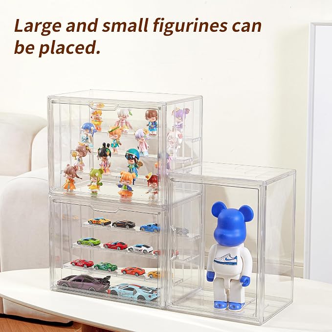 4 Pack Display Case for Collectibles 4 Layer Updated Adjustable Acrylic Display - Image 6