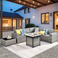 ovios 7 Pieces Patio Furniture Set, Outdoor Wicker Sectional Sofa by OVIOS