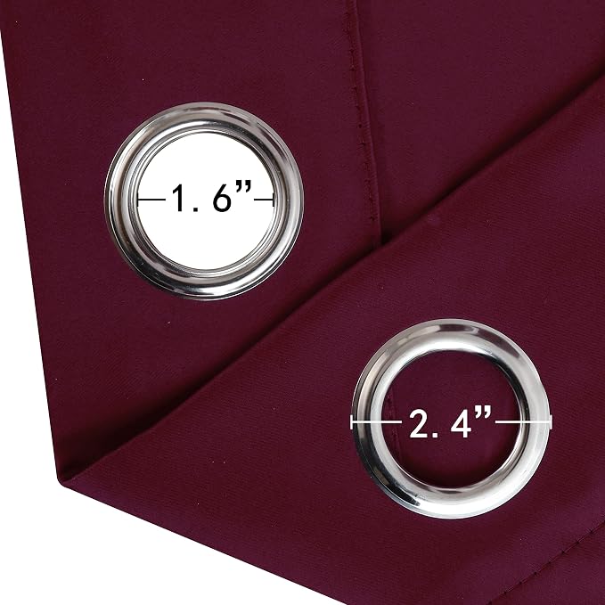 LEMOMO Burgundy Red Thermal Blackout Curtains/52 x 84 Inch/Set of 2 Panels Room - Image 6