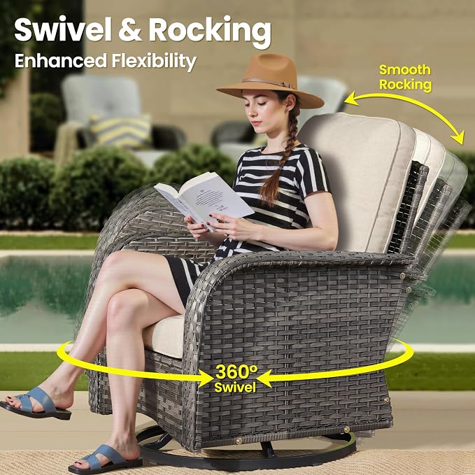 ovios 5-Piece Patio Furniture Set, Outdoor Wicker Sofa - Image 2
