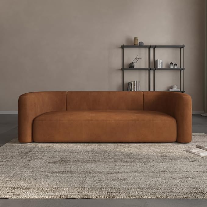Acanva Luxury Modern Tight Curved Back Velvet Sofa, Minimalist Style Comfy Couch - Image 5