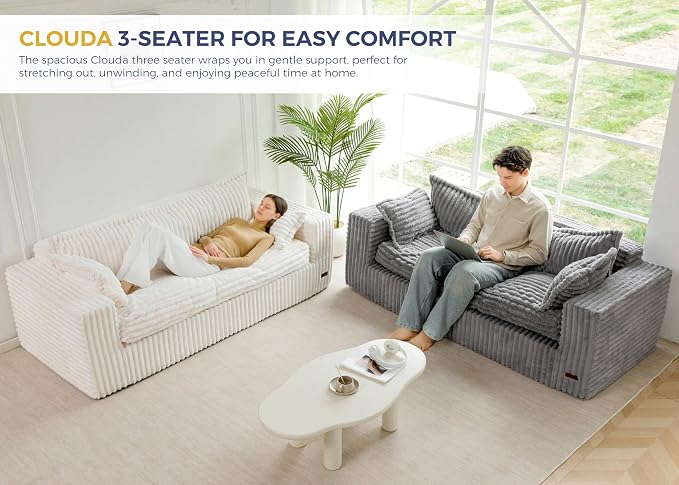 MAXYOYO 76" Bean Bag Sofa Couch, Loveseat Boneless Couch in a Box, Upholstered - Image 8
