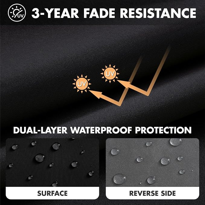 MIULEE Black Outdoor Seat Cushion 24x24 Inch Waterproof & 3 Year Fade Resistant - Image 3